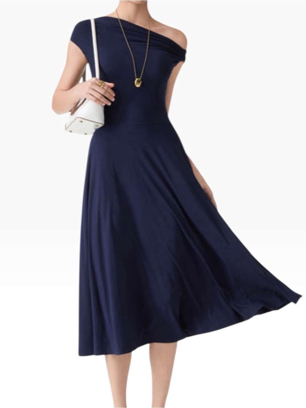 NWT OGL SkinKiss Multi-Wear Midi Bra Dress Pockets Midnight Navy Size XS